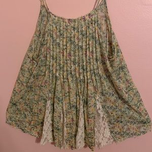 Floral and lace Free People tank